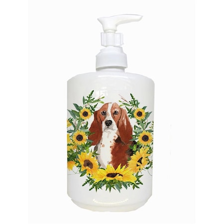 Carolines Treasures Basset Hound Ceramic Soap Dispenser CK2988SOAP